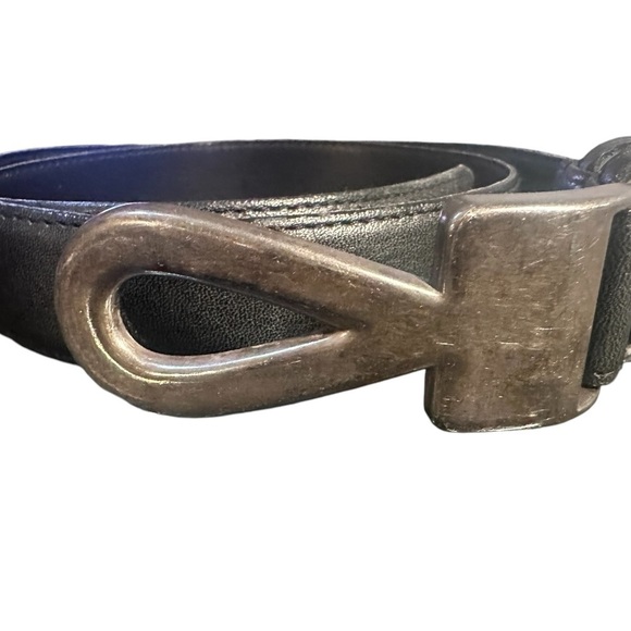 AVIGNON Black Genuine Leather Belt -USA SZ M - Picture 3 of 5